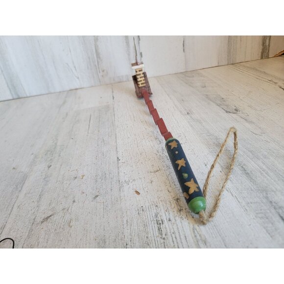 Vintage Santa Claus rooftop long hanging ornament Xmas unique - Picture 4 of 9